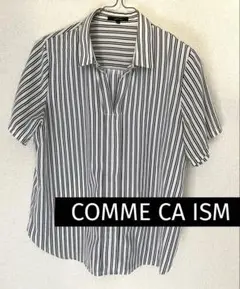【COMME CA ISM】ストライプ 半袖シャツ