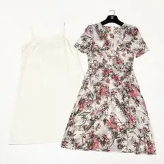 極美品✨ポールスチュアート　ワンピ―ス　花柄　フレア　インナー付　大人可愛い　6