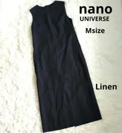 nano UNIVERSE リネン ワンピース ネイビー M