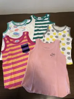 値下げ‼️★カラフルノースリーブタンクトップ★5枚セット　120cm