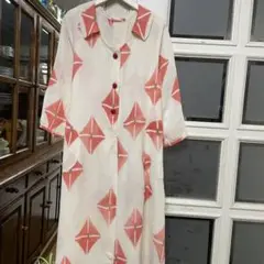 昭和レトロ　純本麻小千谷ワンピース