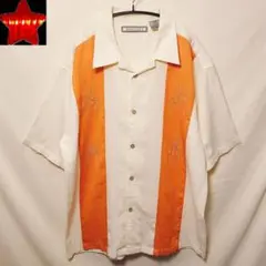【90s MONTE CARLO】半袖シャツ アロハシャツ 刺繍 レーヨン L