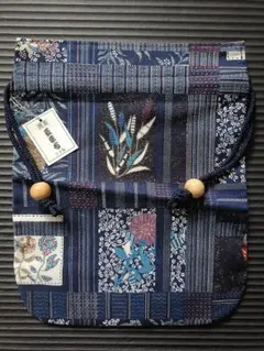 新品未使用品！タグ付き！藍楽布 巾着 ポーチ