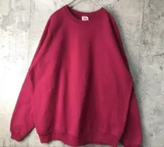 Y1695古着　トレーナー　ブランクスウェット　ピンク　無地　90s Y2K