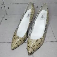 【美品】 ルタロングリーズ パンプス パイソン 蛇柄 24.5cm