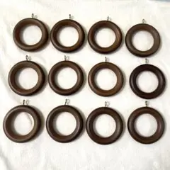 木製カーテンレールリング 12個セット