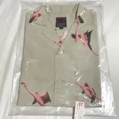 ブルーナボイン　アロハシャツ　S フラミンゴ　グレー