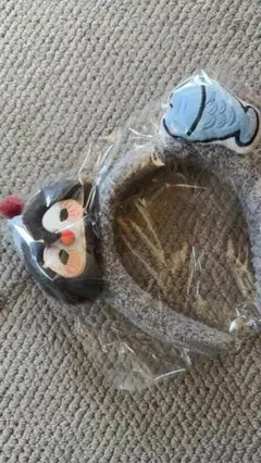 フクロウと魚のキャラクターカチューシャ