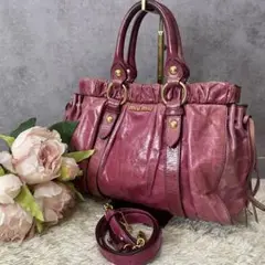 ミュウミュウ miumiu♡ 2way ショルダーバッグ レザー ピンク