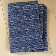 花柄　青系　キルティング　103×158cm