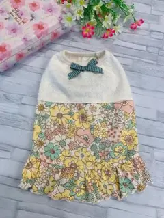 ♡SALE♡ ♯61 フラワーワンピース 犬服 花柄 ハンドメイド犬服