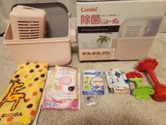 Combi 除菌じょ〜ずα 哺乳瓶用消毒ケース　泣く子もケロリ　おまけつき
