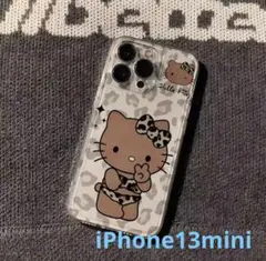 【1点限り】ハローキティ ヒョウ柄 iPhoneケース iPhone13mini