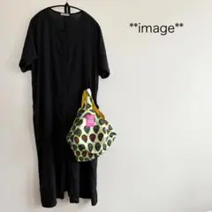 アフリカ布八角形バッグ☆グリーンピンク