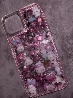 ハンドメイド iPhoneケース ピンク系
