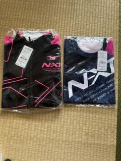 Mizuno NXT ジャケットと半袖Tシャツ ネイビー/ピンク