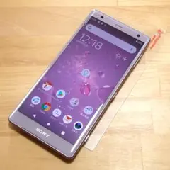 傷少XPERIA XZ2 SOV37(P)液晶保護ガラス付 SIMロック解除済
