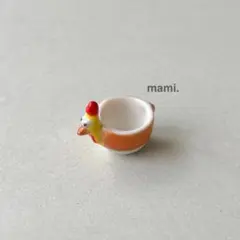 フェーヴ　にわとりのカップ　フランス　フェーブ　ミニチュア陶器　f-3610