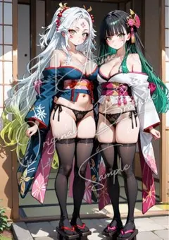 AIイラスト　アニメ　セクシーブロマイド　４枚　22〜25