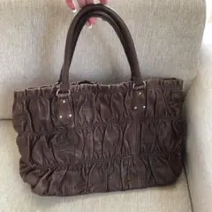 美品☆MILLE REVE ミルレブ 本革トートバッグ ブラウン