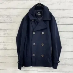 Beno ピーコート メンズ 紺 秋冬 防寒 Lサイズ おしゃれ 上品カジュアル