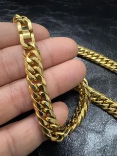 18金仕上げ　6面カット　ダブル喜平ネックレス　50センチ