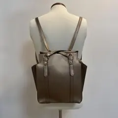 2way ゴールド　リュック　バックパック　ショルダーバック　美品　未使用