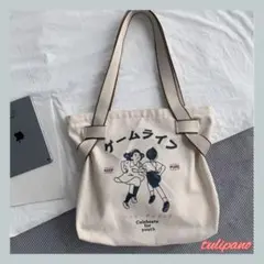 新品 可愛い レトロ 漫画 プリント キャンバス トートバッグ 買い物 通学