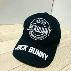 良品 ジャックバニー パーリーゲイツ ゴルフ 帽子 キャップ ネイビー 白 FR