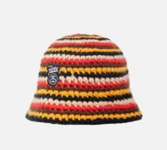 ステューシー　バケハ ニットバケットハット　カーキ　完売品　レア　2024FW Stussy ステューシー バケハ ニットバケット 完売品 レア 2024FW