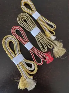 【一点物】【匿名配送】着物　帯締め　4本セット　レトロ　和装小物　【中古】