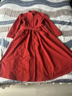 レディース　ロングワンピース　M レッド