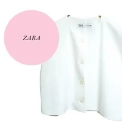【ザラ】ZARA♡高級感♡ノースリーブベスト♡ショート丈♡シンプル【М】ホワイト