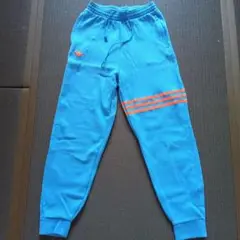 adidas ジャージパンツ 青 オレンジストライプ