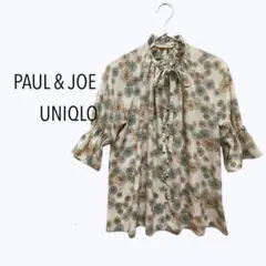 ＊ 美品 PAUL & JOE ×UNIQLO コラボ 花柄 七分袖 ブラウス