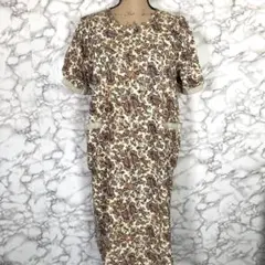 ペイズリー柄ジップロングワンピース