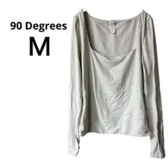 90 Degrees スクエアネックトップス 白　ホワイト