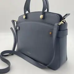 FURLA フルラ 2way ハンドバッグ ショルダーバッグ パイパー 本革 青