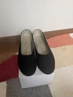 ブラック フラットパンプス 25.5cm