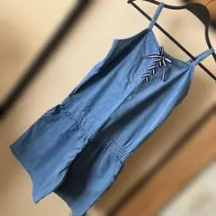 デニムリボン付きオーバーオール　160