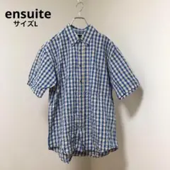半袖シャツ　【ensuite/エンスウィート】チェック　大きめサイズ　トップス