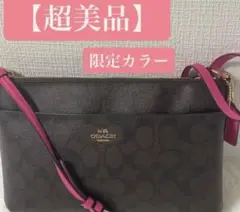 【美品】COACH コーチ ショルダーバッグ ピンク 限定カラー シグネチャー