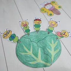 保育教材 キャベツの中から あおむし出たよ(^o^)/