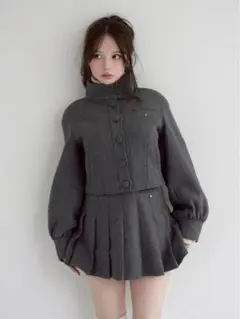 Zoey stand neck jacket / mini skirt セット