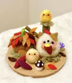 autumnꕤ⋆.秋作品!!落ち葉house＼さつまいも／羊毛フェルト