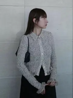 CLANE MIX MESH GATHER SHIRT