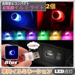 車内 照明 LED イルミネーション ライト ブルー 二個