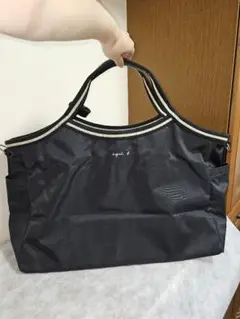 agnes b.　ナイロン製　ブラック　トートバッグ