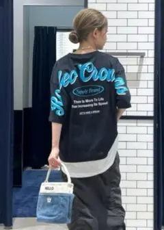 フェイクレイヤードスクリプトロゴＴシャツ