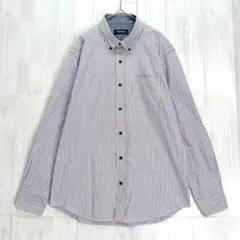 ユーピーレノマ　マルチカラーストライプ ボタンダウンシャツ　L